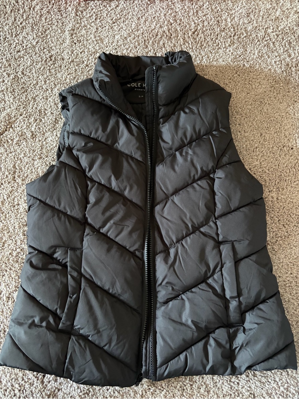 Cole Haan Black Quilted Down-Style Vest